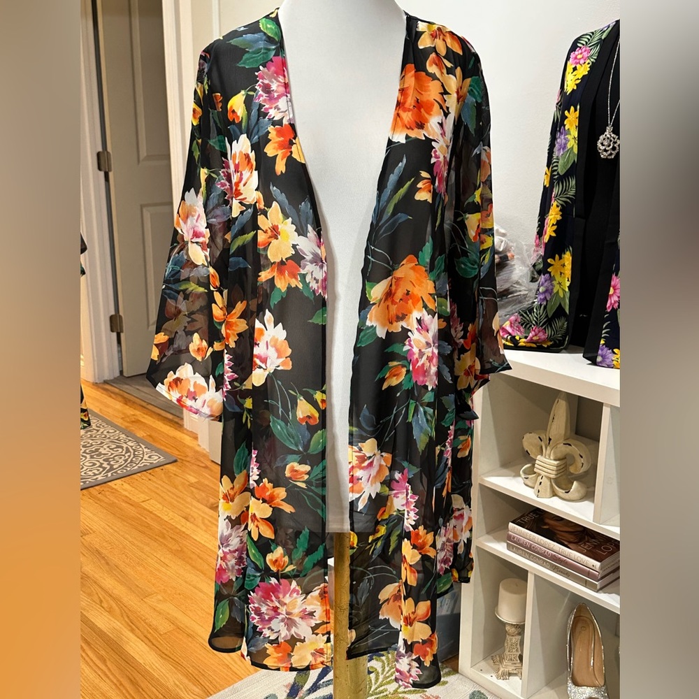 Floral Kimono Sheer Cardigan Coverup